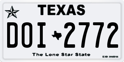 TX license plate DOI2772