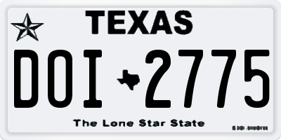 TX license plate DOI2775