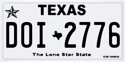 TX license plate DOI2776