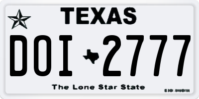 TX license plate DOI2777