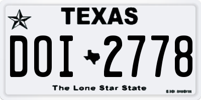 TX license plate DOI2778