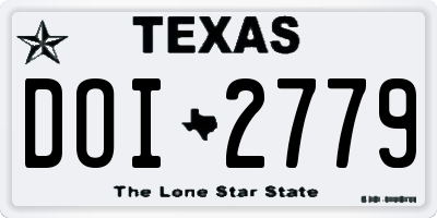 TX license plate DOI2779