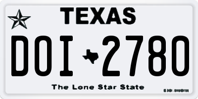 TX license plate DOI2780