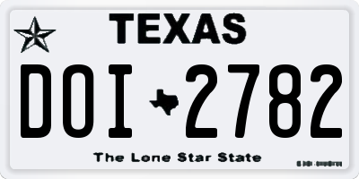 TX license plate DOI2782