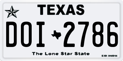 TX license plate DOI2786