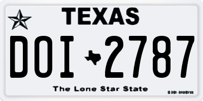 TX license plate DOI2787