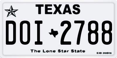 TX license plate DOI2788