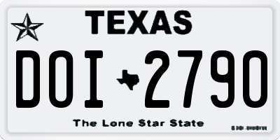 TX license plate DOI2790