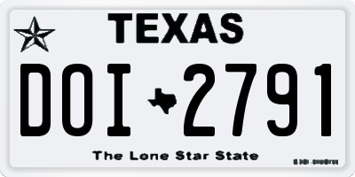 TX license plate DOI2791