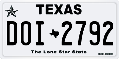 TX license plate DOI2792