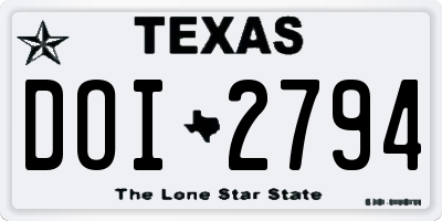 TX license plate DOI2794