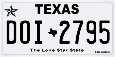 TX license plate DOI2795