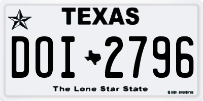 TX license plate DOI2796