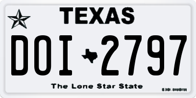 TX license plate DOI2797