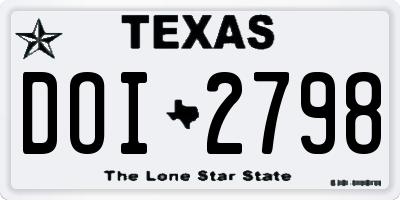 TX license plate DOI2798