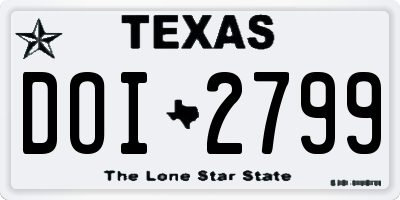 TX license plate DOI2799