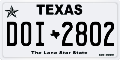 TX license plate DOI2802