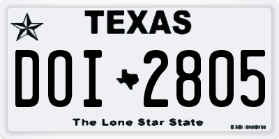 TX license plate DOI2805
