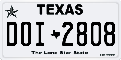 TX license plate DOI2808