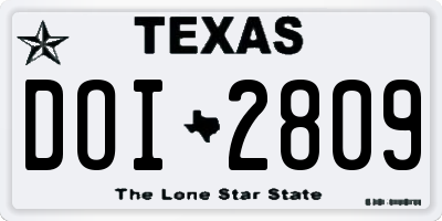 TX license plate DOI2809
