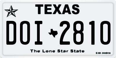 TX license plate DOI2810
