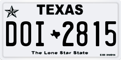 TX license plate DOI2815