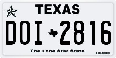 TX license plate DOI2816