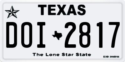 TX license plate DOI2817