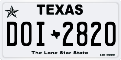 TX license plate DOI2820