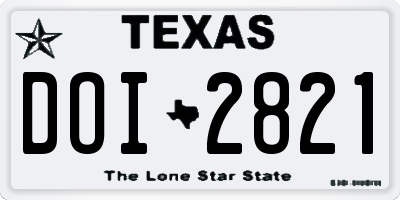 TX license plate DOI2821