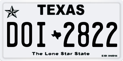 TX license plate DOI2822
