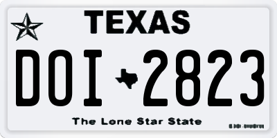 TX license plate DOI2823