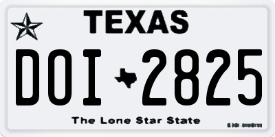 TX license plate DOI2825
