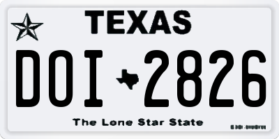 TX license plate DOI2826