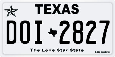 TX license plate DOI2827