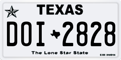 TX license plate DOI2828