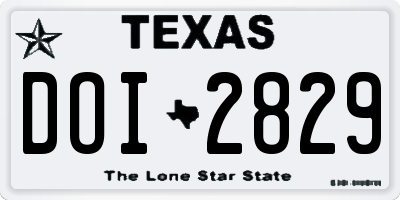 TX license plate DOI2829