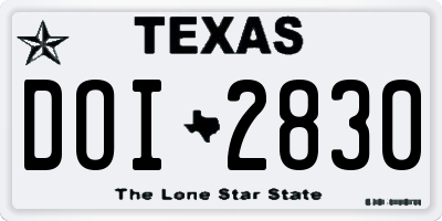 TX license plate DOI2830