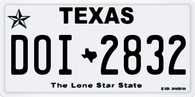 TX license plate DOI2832