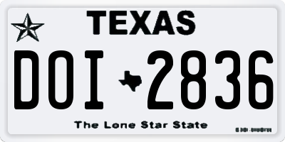 TX license plate DOI2836