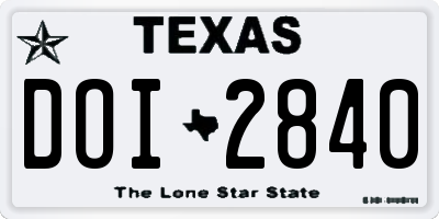 TX license plate DOI2840
