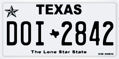 TX license plate DOI2842