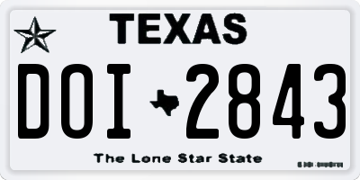 TX license plate DOI2843