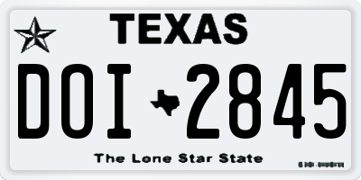 TX license plate DOI2845