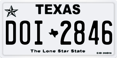 TX license plate DOI2846