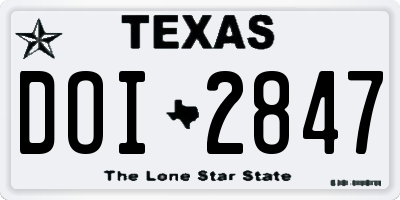 TX license plate DOI2847