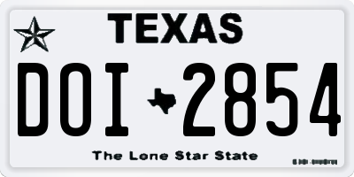TX license plate DOI2854