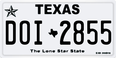 TX license plate DOI2855