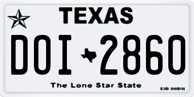 TX license plate DOI2860