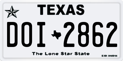TX license plate DOI2862